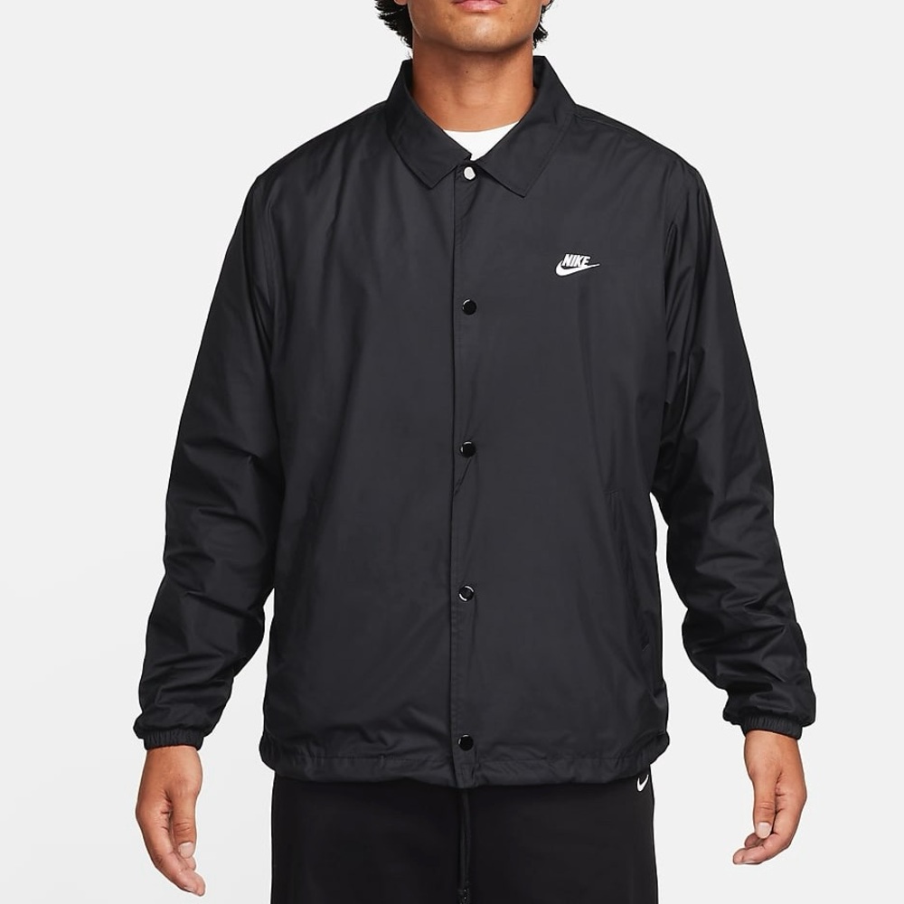 NWT Nike Club Men's Coaches' Jacket Loose Fit Black/White Small